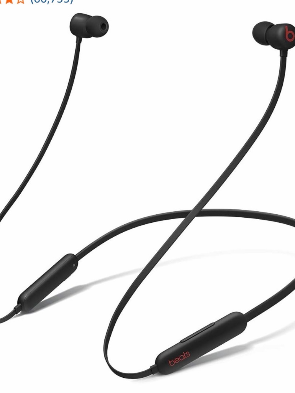 Beats by Dre Black Neckband Wireless In-Ear Headphones with Red Logo
